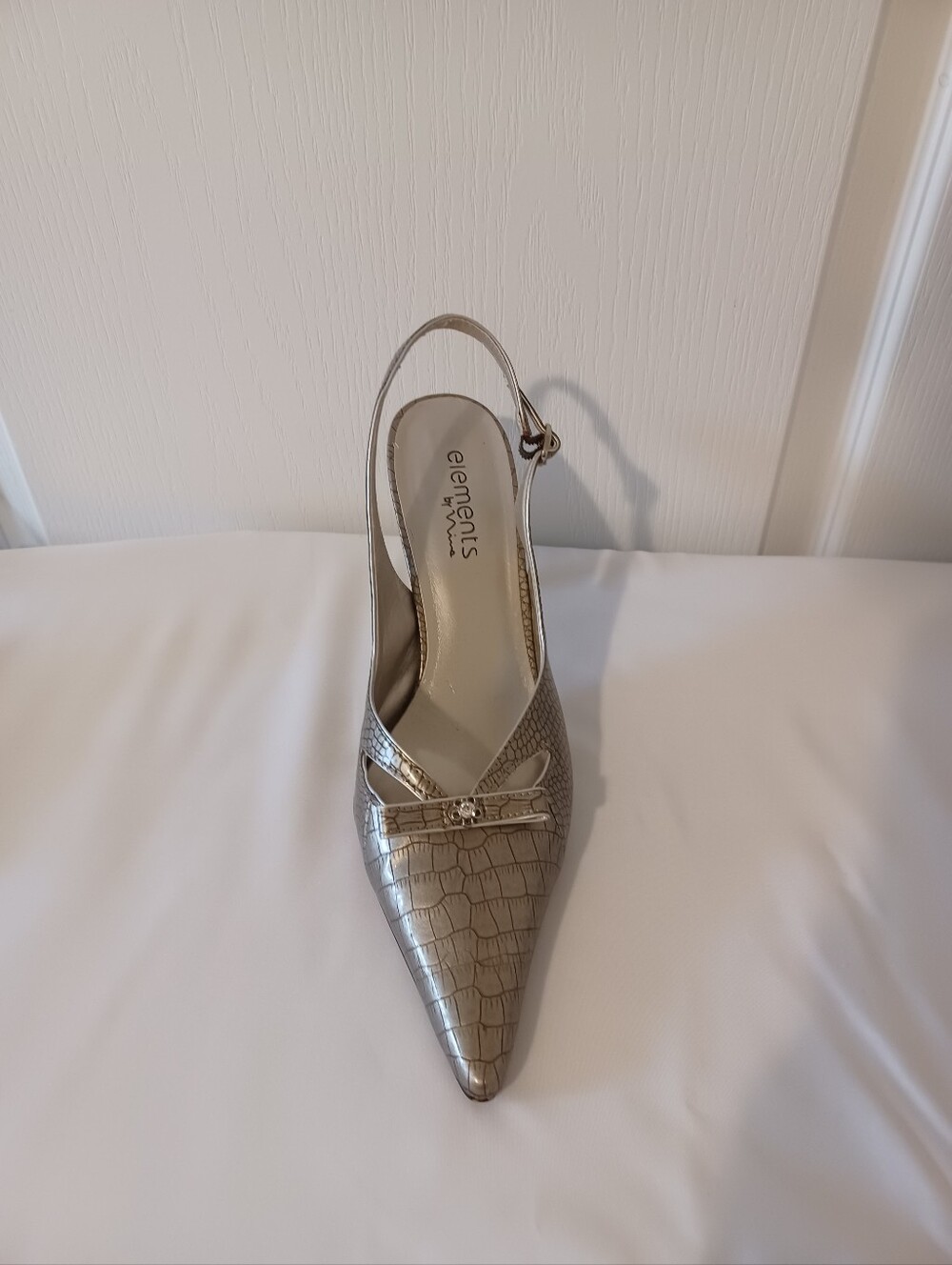 Elements by Nina Taupe Croc-Embossed Slingback Pump - Picture 9 of 16